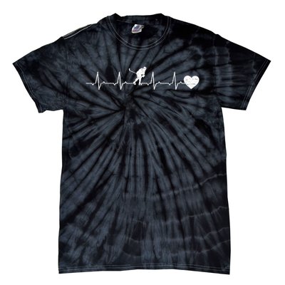 Ice Hockey Heartbeat Heart Ice Hockey Player Tie-Dye T-Shirt