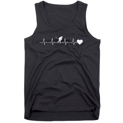 Ice Hockey Heartbeat Heart Ice Hockey Player Tank Top