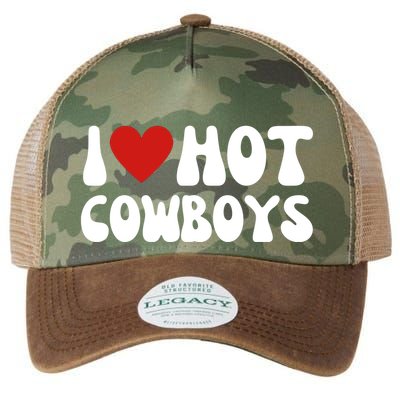 I Heart Hot Cowboys Love Funny Legacy Tie Dye Trucker Hat
