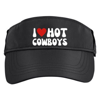 I Heart Hot Cowboys Love Funny Adult Drive Performance Visor