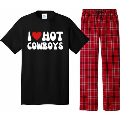 I Heart Hot Cowboys Love Funny Pajama Set