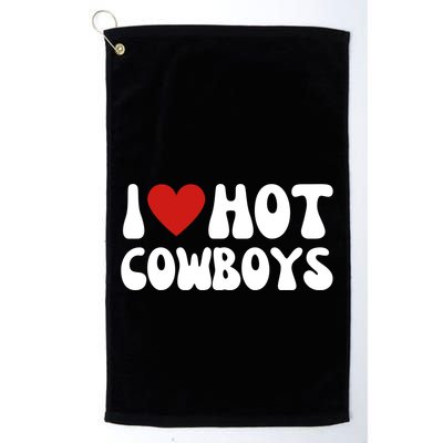 I Heart Hot Cowboys Love Funny Golf Towel