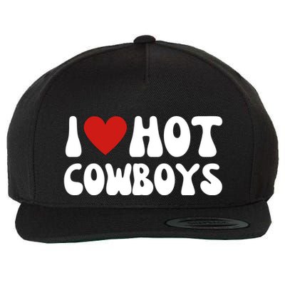 I Heart Hot Cowboys Love Funny Wool Snapback Cap