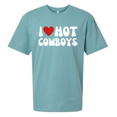 I Heart Hot Cowboys Love Funny Sueded Cloud Jersey T-Shirt