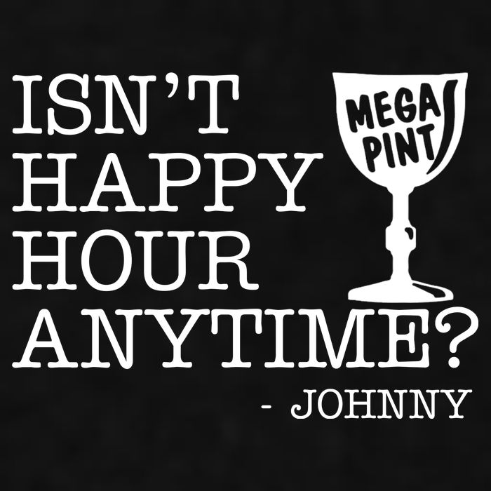 Isn't Happy Hour Anytime Mega Pint Johnny Depp Ladies PosiCharge Tri-Blend Wicking Tank