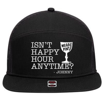 Isn't Happy Hour Anytime Mega Pint Johnny Depp 7 Panel Mesh Trucker Snapback Hat