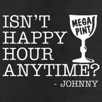 Isn't Happy Hour Anytime Mega Pint Johnny Depp 7 Panel Mesh Trucker Snapback Hat