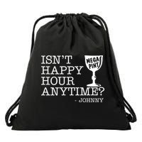 Isn't Happy Hour Anytime Mega Pint Johnny Depp Drawstring Bag