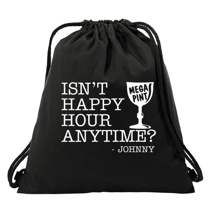 Isn't Happy Hour Anytime Mega Pint Johnny Depp Drawstring Bag