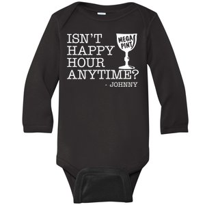 Isn't Happy Hour Anytime Mega Pint Johnny Depp Baby Long Sleeve Bodysuit