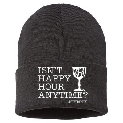 Isn't Happy Hour Anytime Mega Pint Johnny Depp Sustainable Knit Beanie