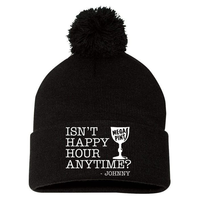 Isn't Happy Hour Anytime Mega Pint Johnny Depp Pom Pom 12in Knit Beanie