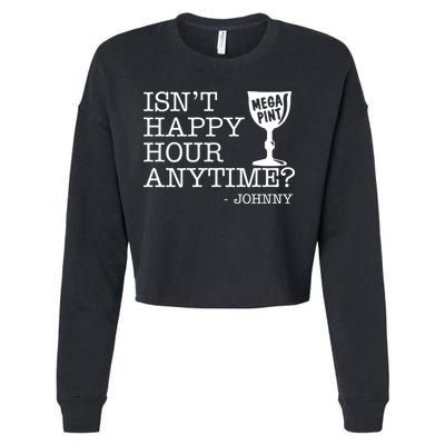 Isn't Happy Hour Anytime Mega Pint Johnny Depp Cropped Pullover Crew