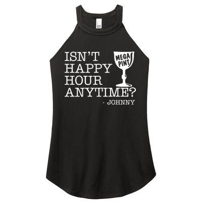 Isn't Happy Hour Anytime Mega Pint Johnny Depp Women's Perfect Tri Rocker Tank
