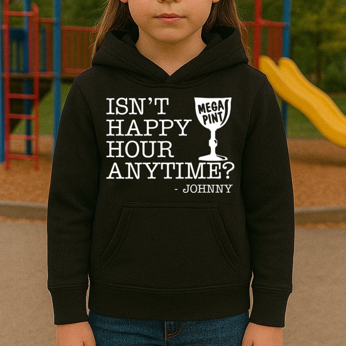 Isn't Happy Hour Anytime Mega Pint Johnny Depp Kids Hoodie