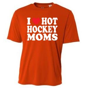 I Heart Hot Hockey Moms Funny I Love Moms Funny Gift Cooling Performance Crew T-Shirt