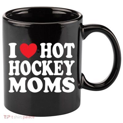 I Heart Hot Hockey Moms Funny I Love Moms Funny Gift 11oz C Handle Ceramic Mug
