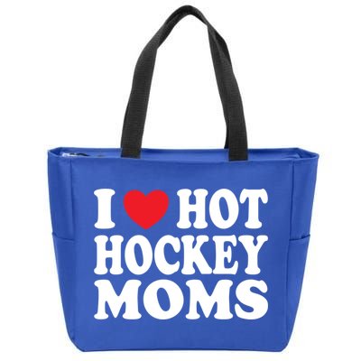 I Heart Hot Hockey Moms Funny I Love Moms Funny Gift Zip Tote Bag