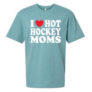 I Heart Hot Hockey Moms Funny I Love Moms Funny Gift Sueded Cloud Jersey T-Shirt