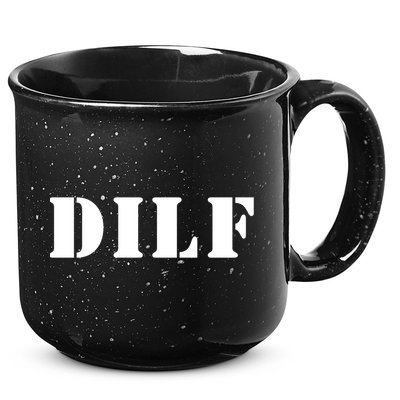 I Heart Hot Moms Designs Dilf Gift Black Small 15oz Campfire Ceramic Mug