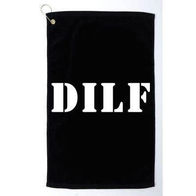 I Heart Hot Moms Designs Dilf Gift Black Small Golf Towel
