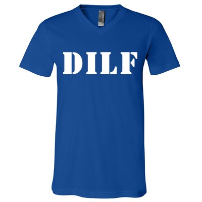 I Heart Hot Moms Designs Dilf Gift Black Small V-Neck T-Shirt