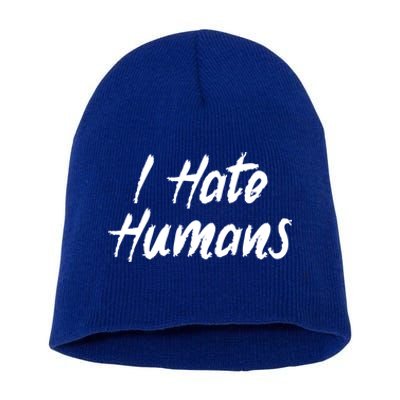 I Hate Hu Meaningful Gift Short Acrylic Beanie