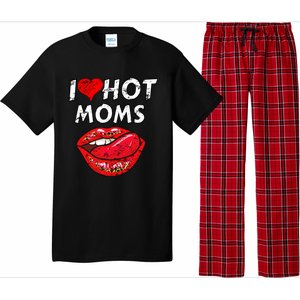 I Heart Hot Moms Funny Red Heart Love Moms Great Gift Pajama Set