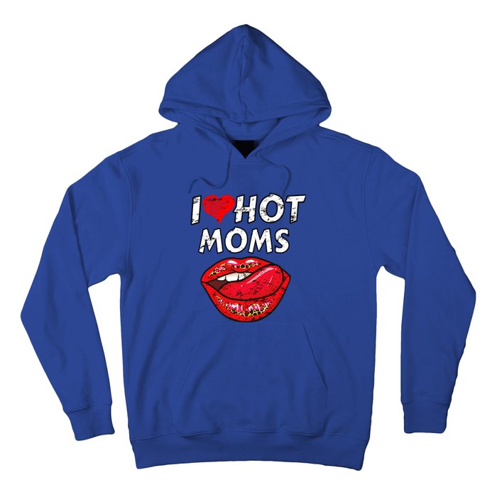 I Heart Hot Moms Funny Red Heart Love Moms Great Gift Hoodie