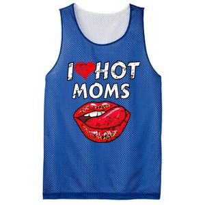 I Heart Hot Moms Funny Red Heart Love Moms Great Gift Mesh Reversible Basketball Jersey Tank