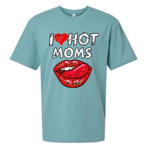 I Heart Hot Moms Funny Red Heart Love Moms Great Gift Sueded Cloud Jersey T-Shirt