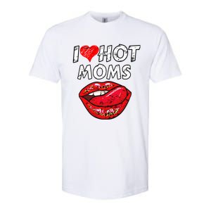 I Heart Hot Moms Funny Red Heart Love Moms Great Gift Softstyle CVC T-Shirt