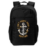 Isnt Happy Hour Anytime Mega Pint Funny Vintage Anchor Backpack