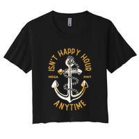 Isnt Happy Hour Anytime Mega Pint Funny Vintage Anchor Crop Top