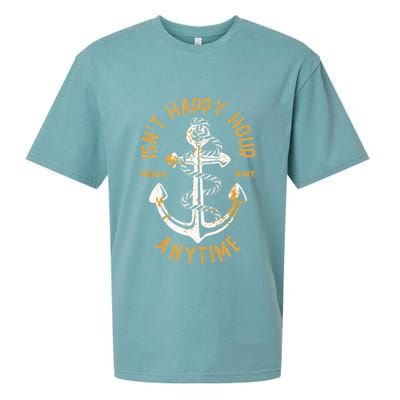 Isnt Happy Hour Anytime Mega Pint Funny Vintage Anchor Sueded Cloud Jersey T-Shirt