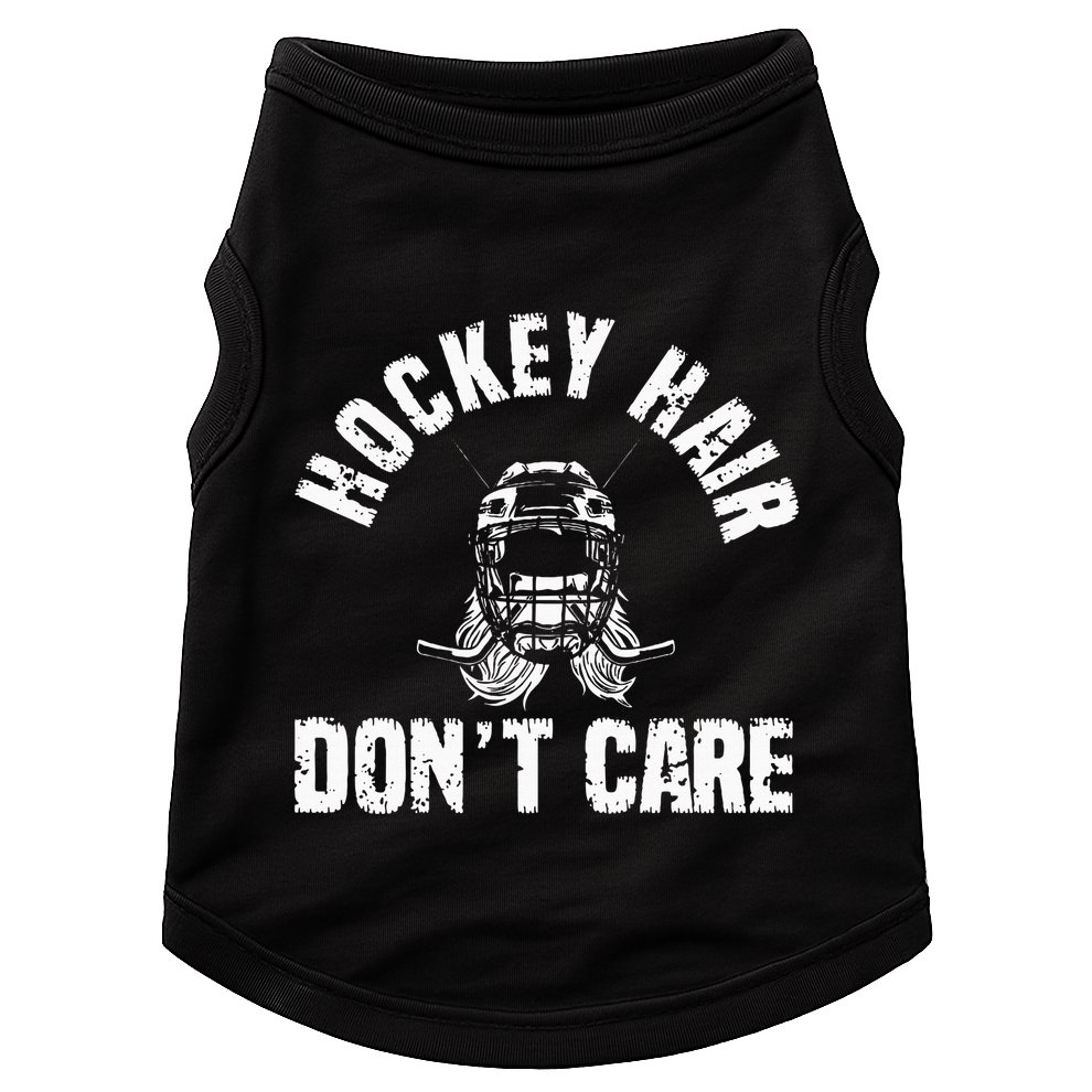 Ice Hockey Hair DonT Care Ice Hockey Player Girl Doggie Tank
