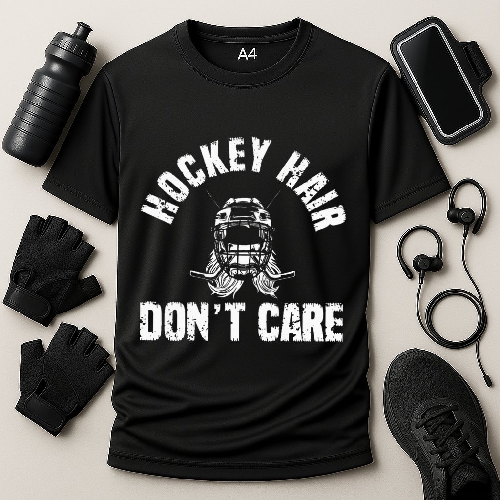 Ice Hockey Hair DonT Care Ice Hockey Player Girl Cooling Performance Crew T-Shirt