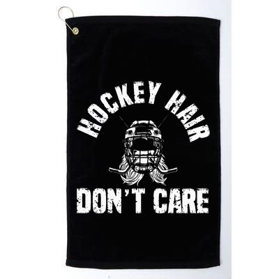 Ice Hockey Hair DonT Care Ice Hockey Player Girl Golf Towel