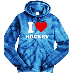 I Heart Hockey I Love Hockey Gift Tie Dye Hoodie