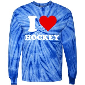 I Heart Hockey I Love Hockey Gift Tie-Dye Long Sleeve Shirt