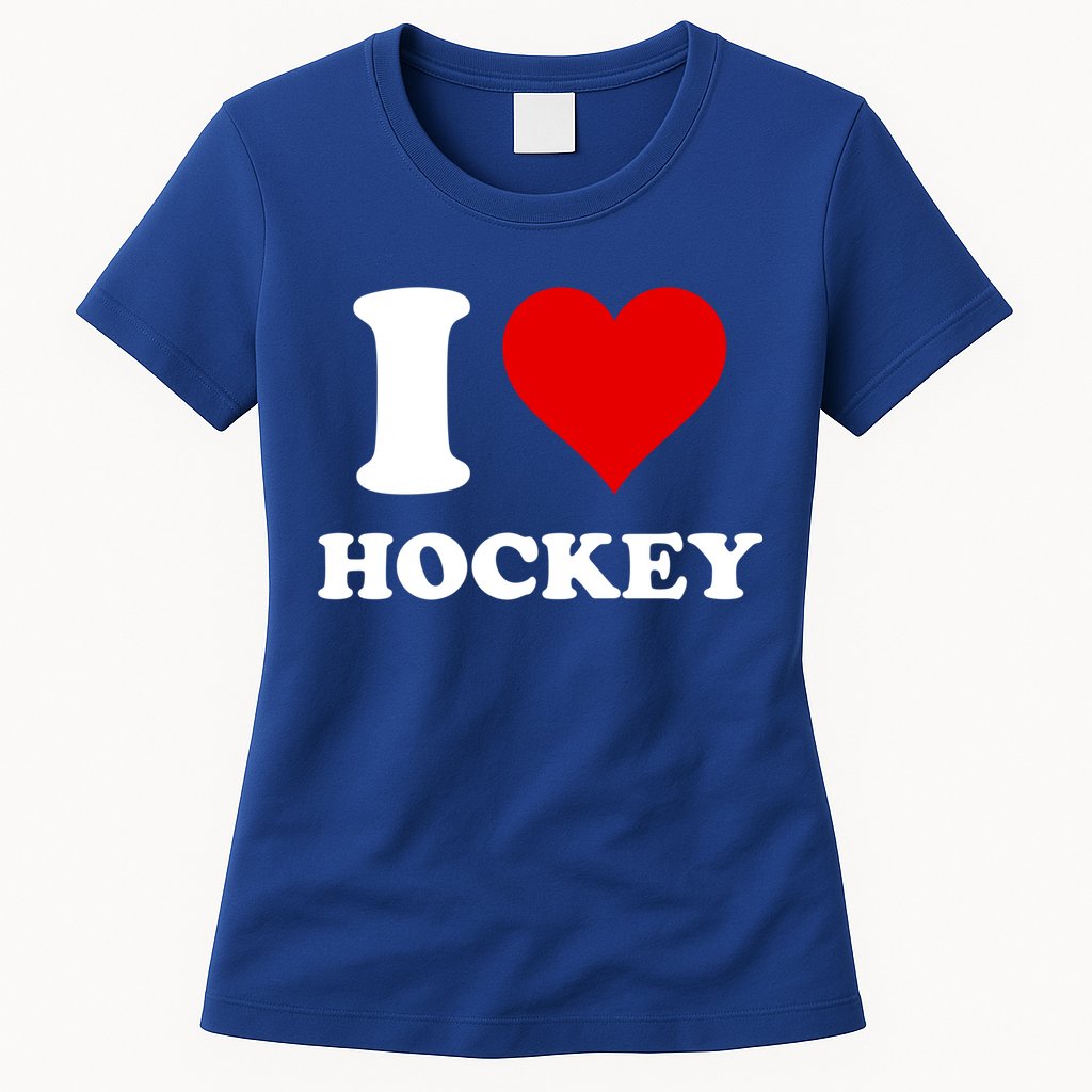 I Heart Hockey I Love Hockey Gift Womens T-Shirt