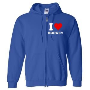 I Heart Hockey I Love Hockey Gift Full Zip Hoodie