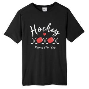 Ice Hockey Heart Valentines Day Love Tall Fusion ChromaSoft Performance T-Shirt