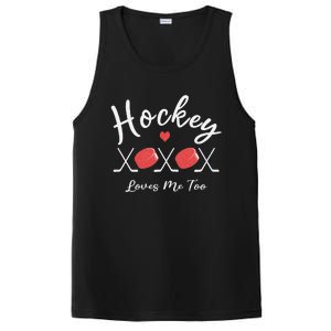 Ice Hockey Heart Valentines Day Love PosiCharge Competitor Tank