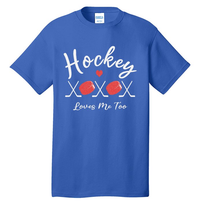 Ice Hockey Heart Valentines Day Love Tall T-Shirt