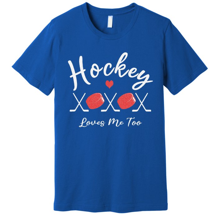 Ice Hockey Heart Valentines Day Love Premium T-Shirt