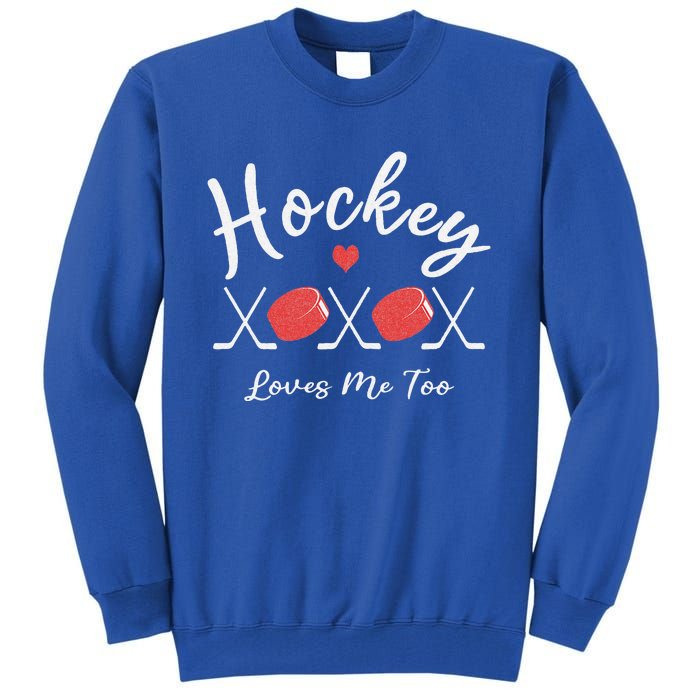 Ice Hockey Heart Valentines Day Love Tall Sweatshirt