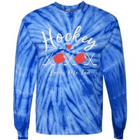 Ice Hockey Heart Valentines Day Love Tie-Dye Long Sleeve Shirt