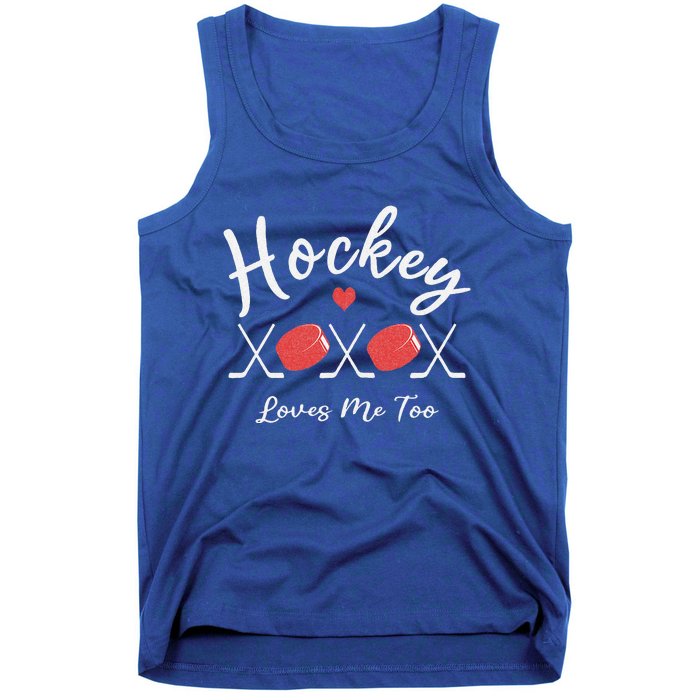 Ice Hockey Heart Valentines Day Love Tank Top