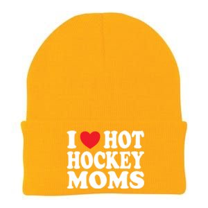 I Heart Hot Hockey Moms Funny I Love Moms Gift Knit Cap Winter Beanie